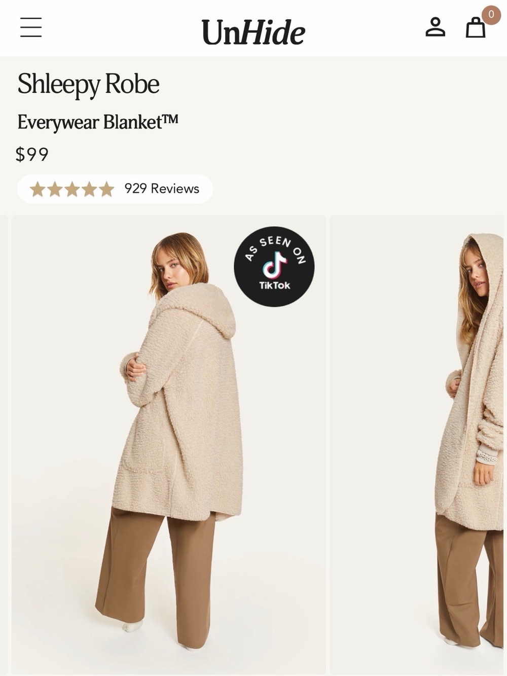 Unhide x Netflix Shleepy Robe Everywear Blanket™ - Cream Hooded Sweater Robe